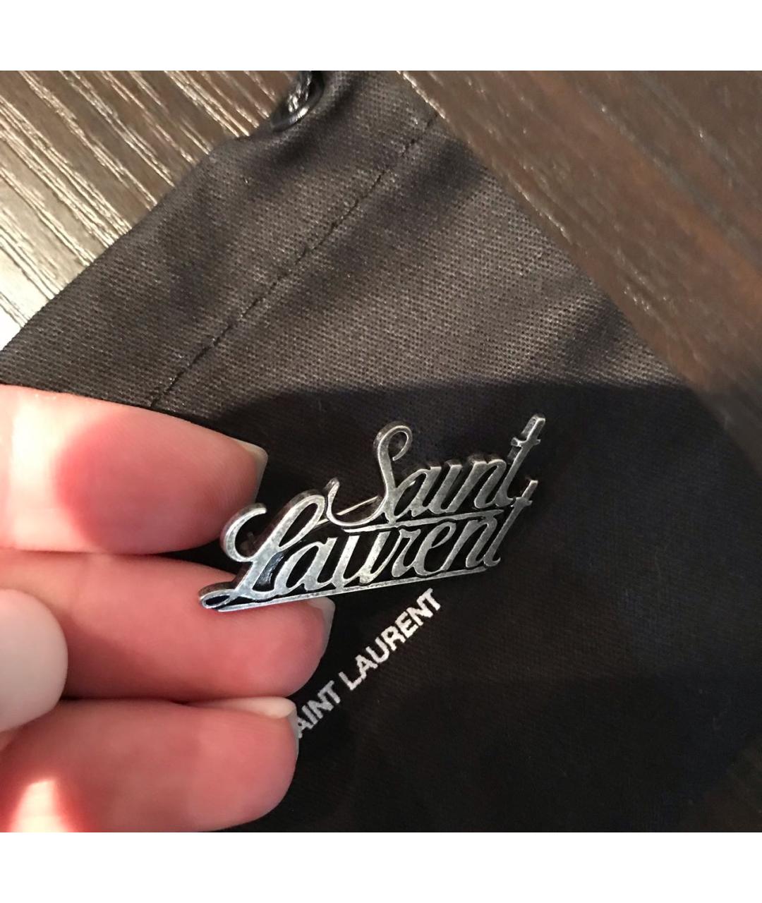 SAINT LAURENT Серебряная металлическая булавка / брошь, фото 5
