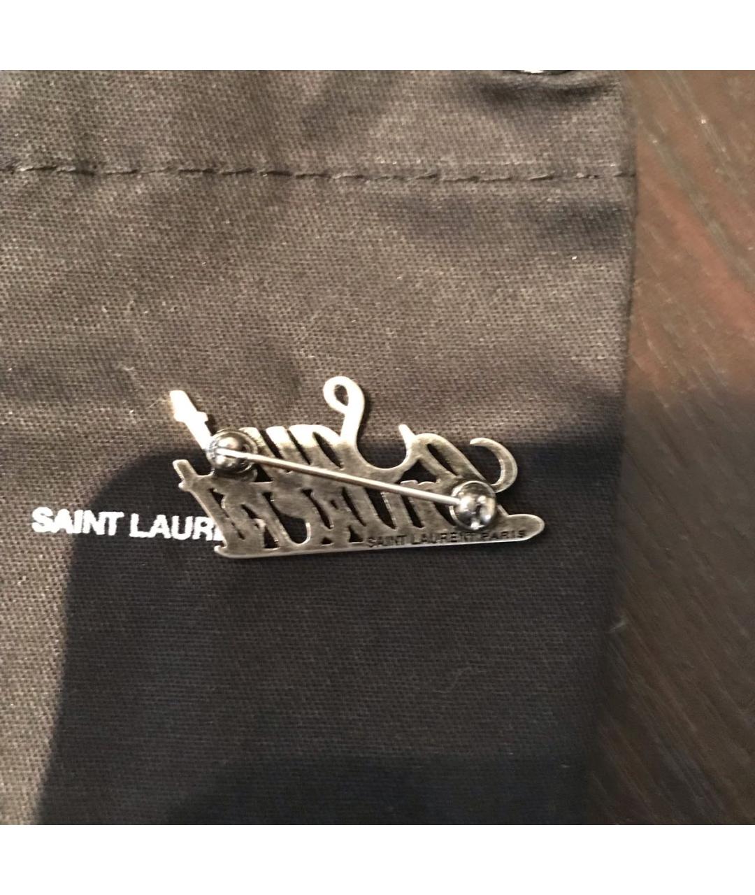 SAINT LAURENT Серебряная металлическая булавка / брошь, фото 3