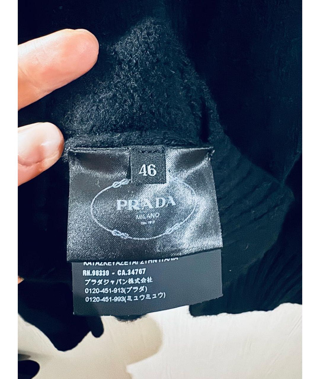 PRADA Черный шерстяной джемпер / свитер, фото 4