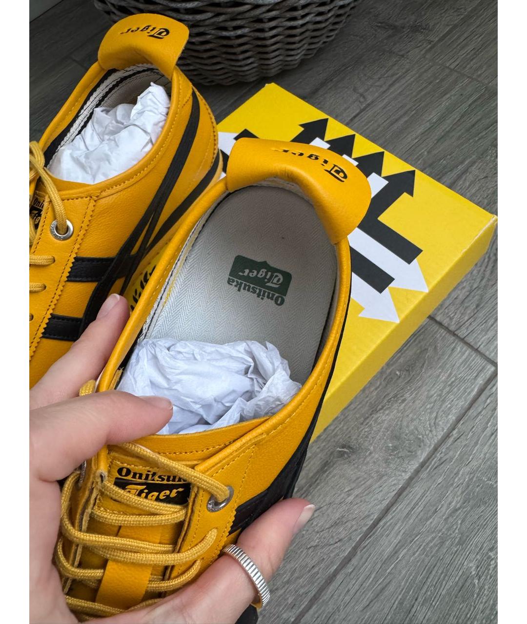 ONITSUKA TIGER Желтые кожаные кроссовки, фото 4