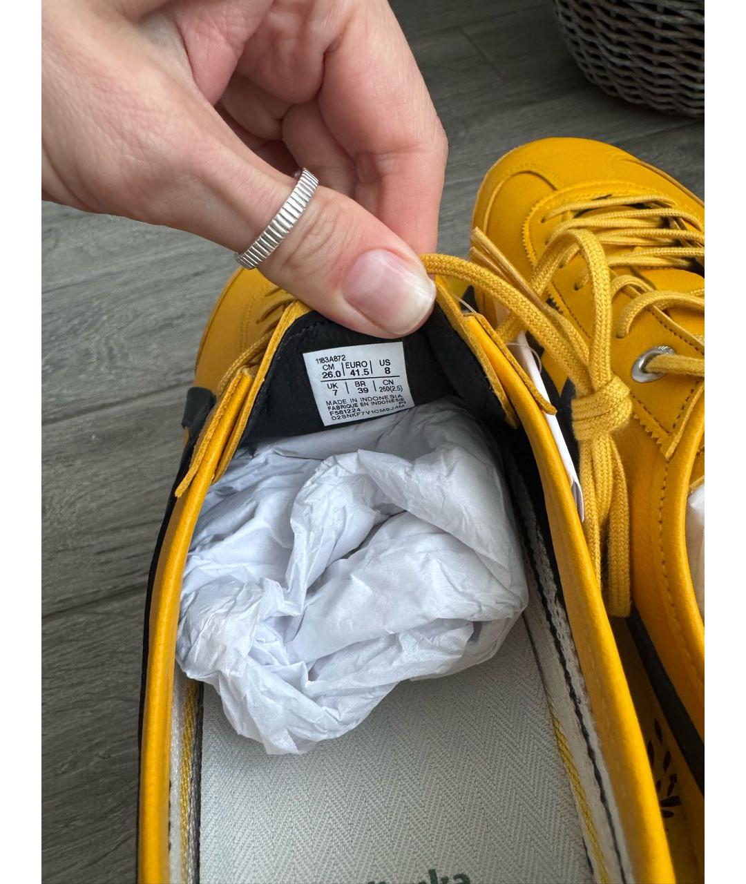 ONITSUKA TIGER Желтые кожаные кроссовки, фото 7