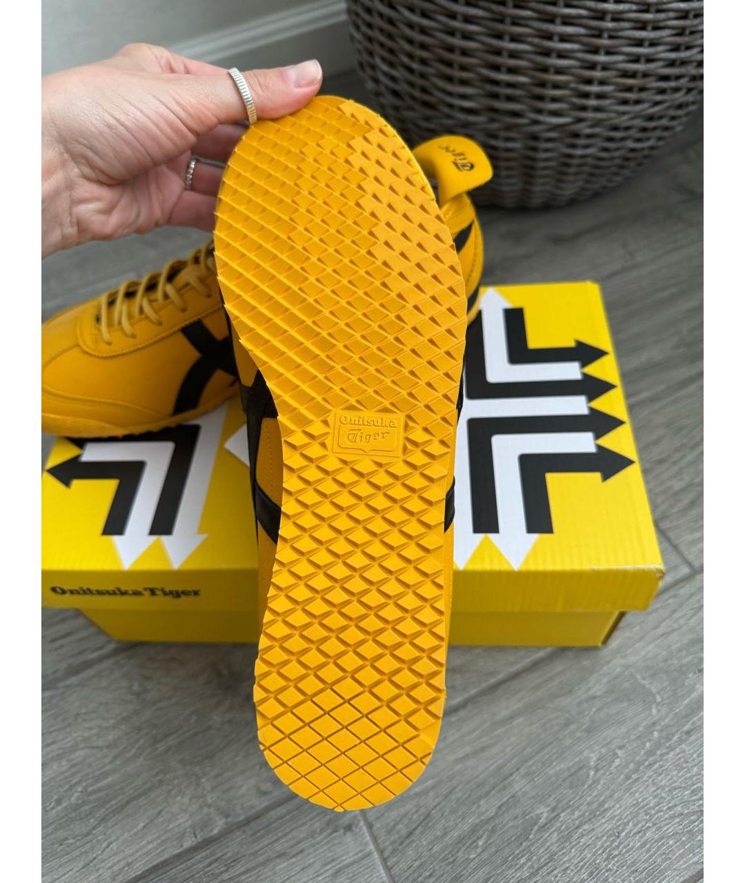 ONITSUKA TIGER Желтые кожаные кроссовки, фото 3