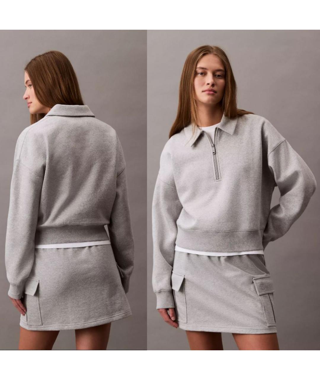 CALVIN KLEIN Серый хлопковый костюм с брюками, фото 7