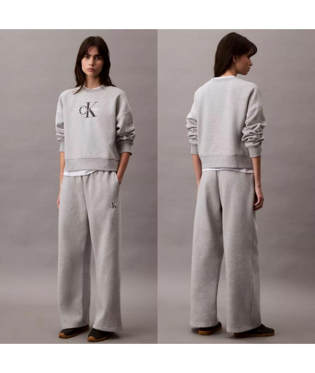 CALVIN KLEIN Серый хлопковый костюм с брюками, фото 6