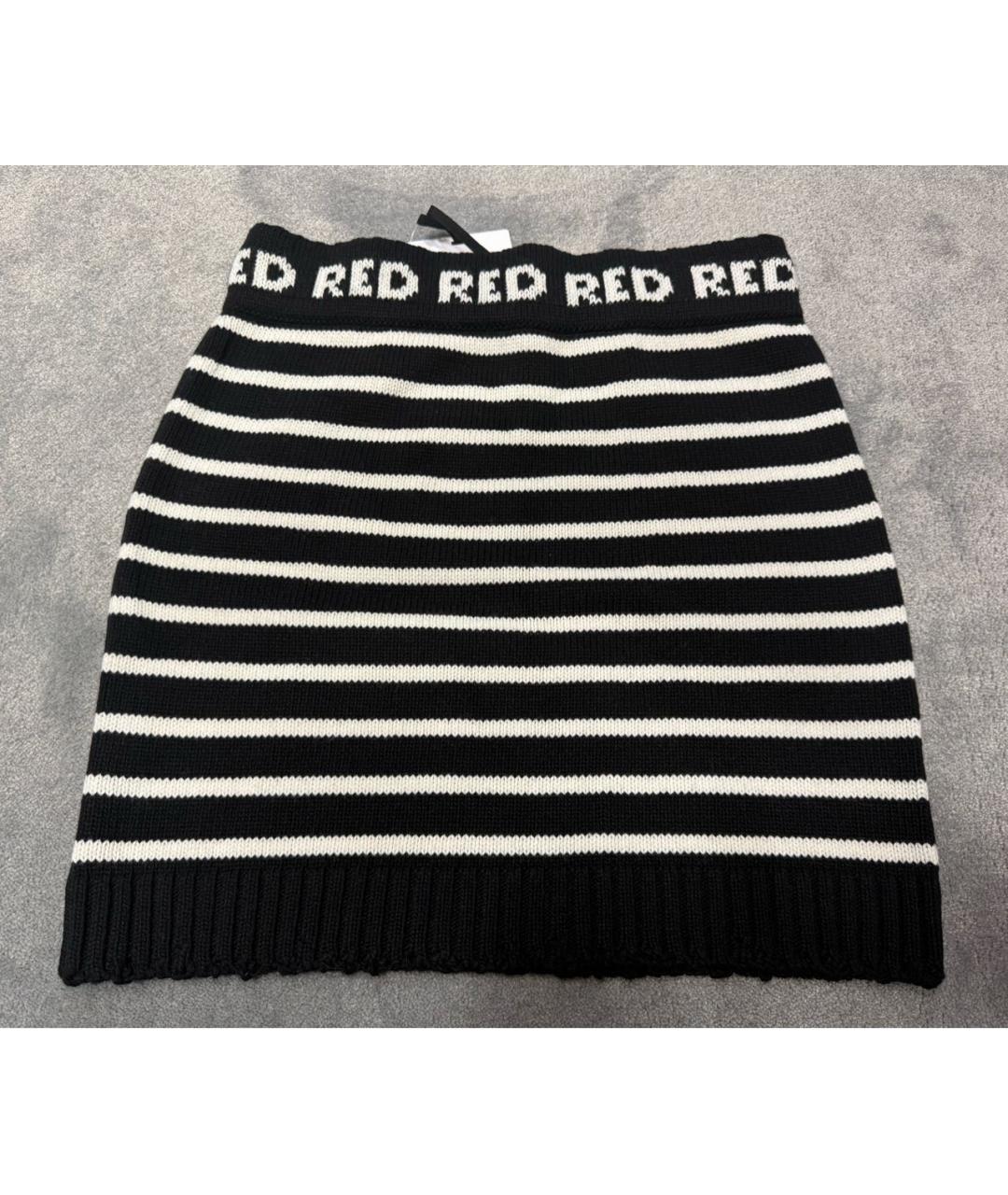 RED VALENTINO Черная кашемировая юбка мини, фото 2