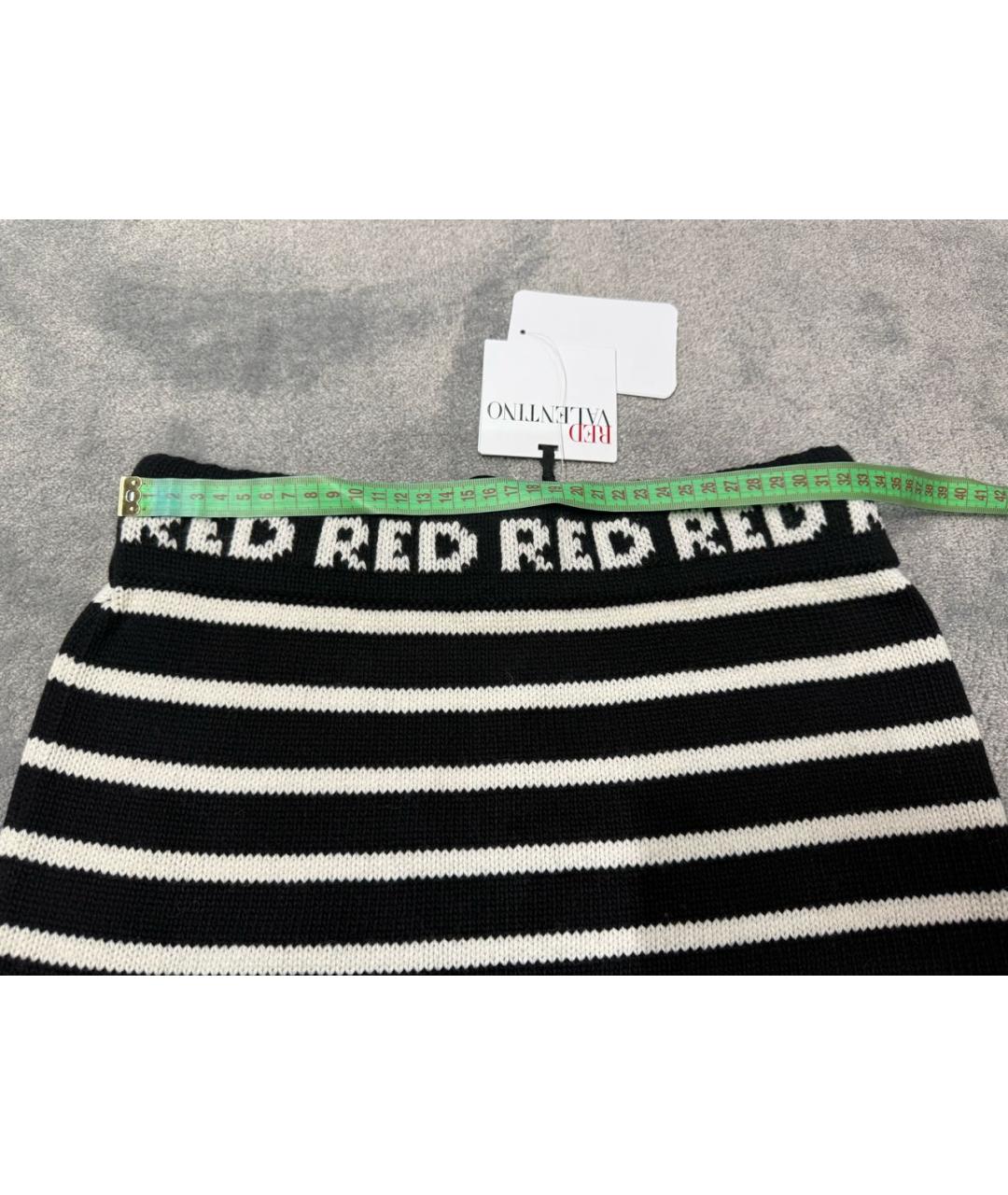 RED VALENTINO Черная кашемировая юбка мини, фото 5