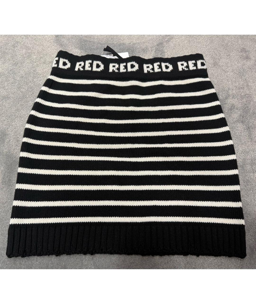 RED VALENTINO Черная кашемировая юбка мини, фото 8