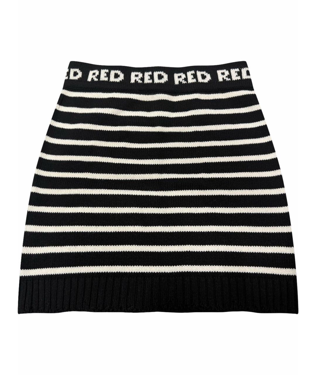 RED VALENTINO Черная кашемировая юбка мини, фото 1
