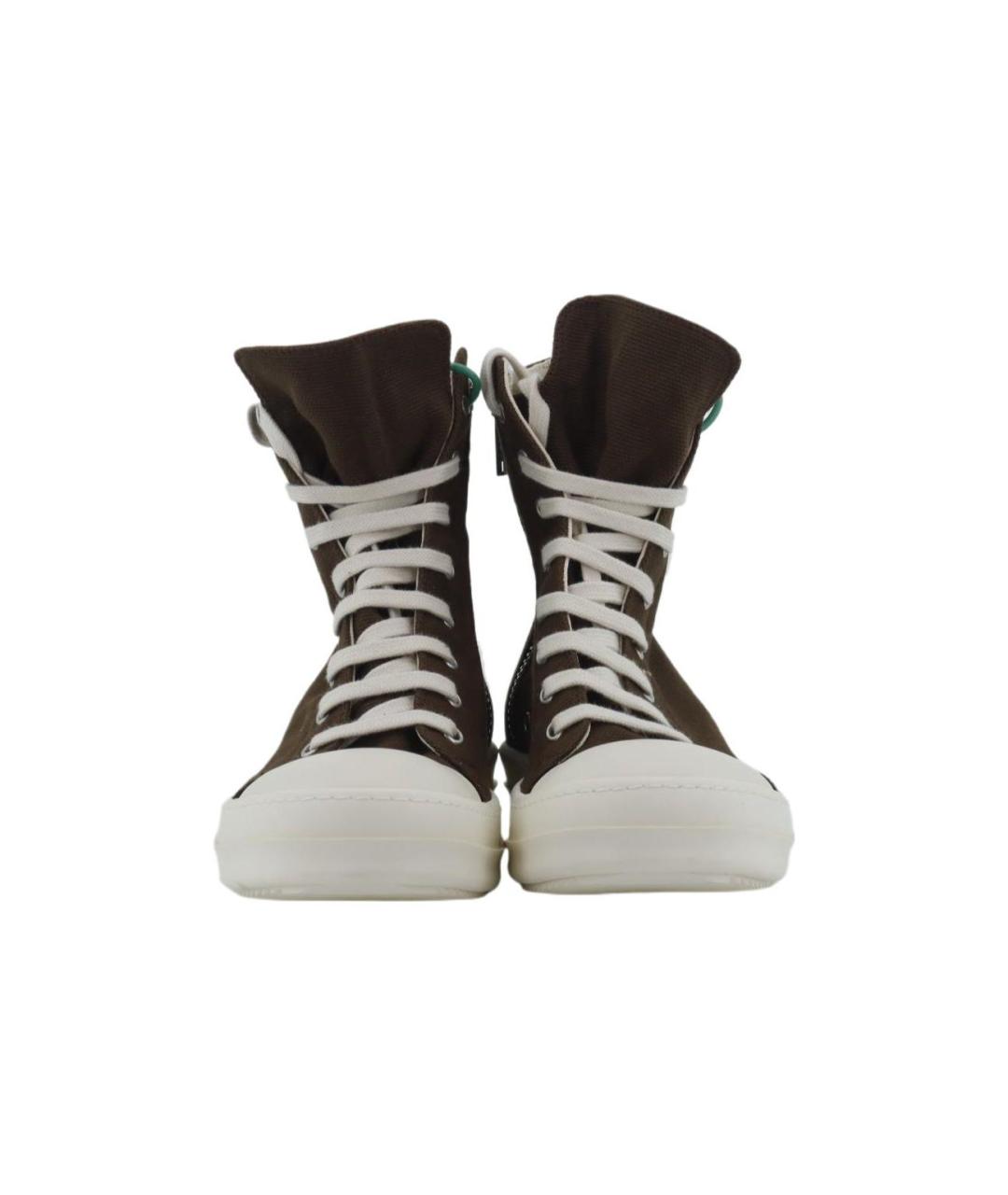 RICK OWENS Коричневые высокие кроссовки / кеды, фото 4