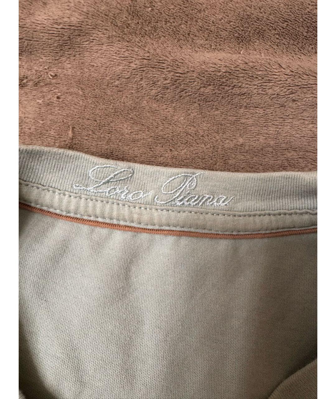 LORO PIANA Бирюзовая хлопковая футболка, фото 3