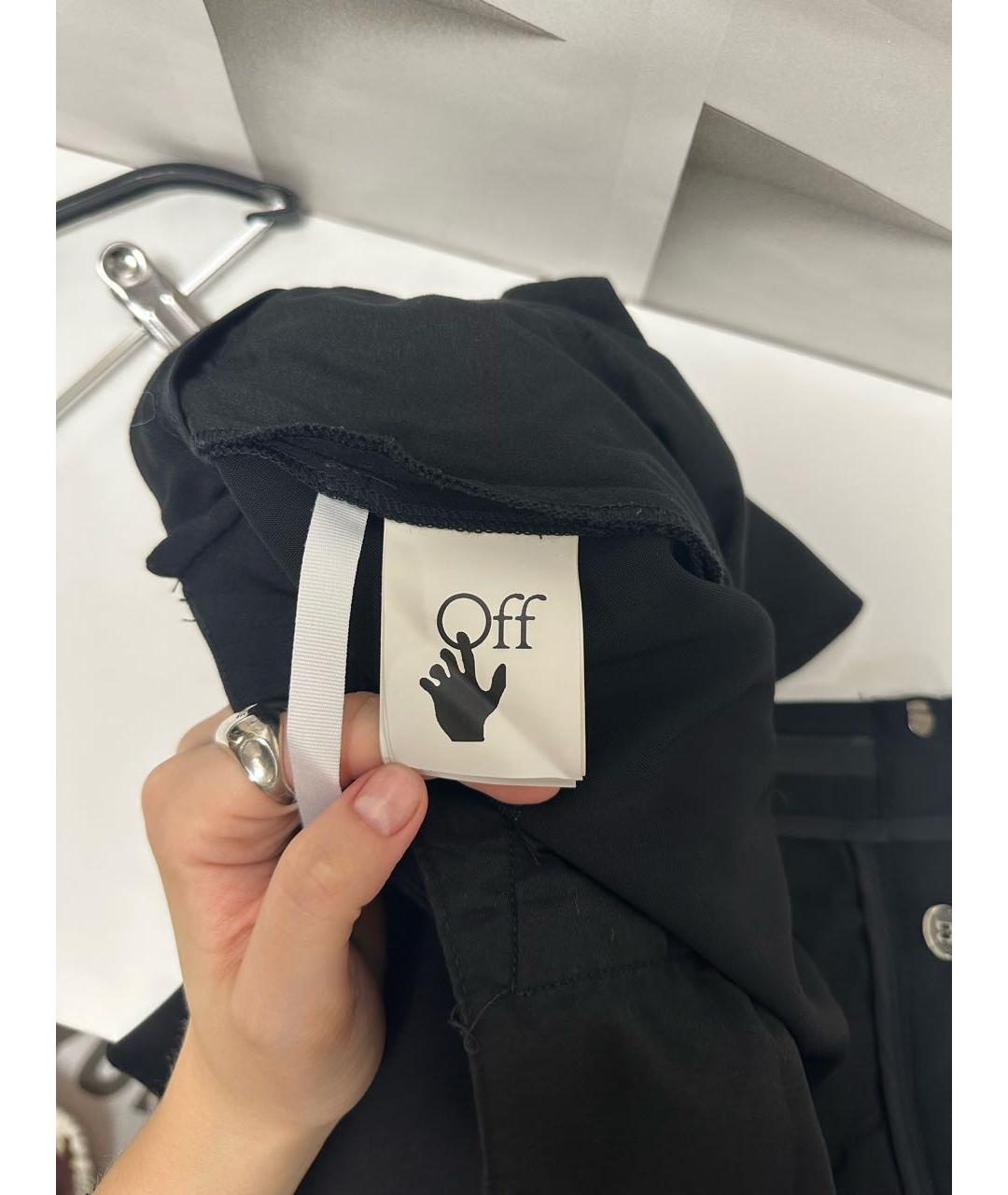 OFF-WHITE Черные вискозные брюки узкие, фото 6