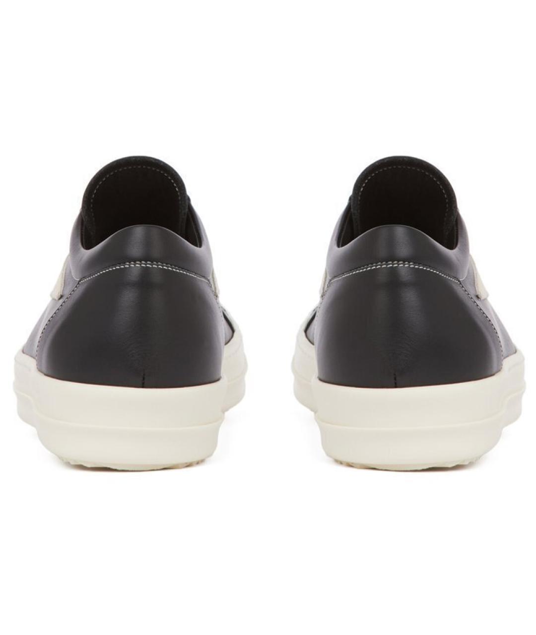 RICK OWENS Черные кожаные кеды, фото 4