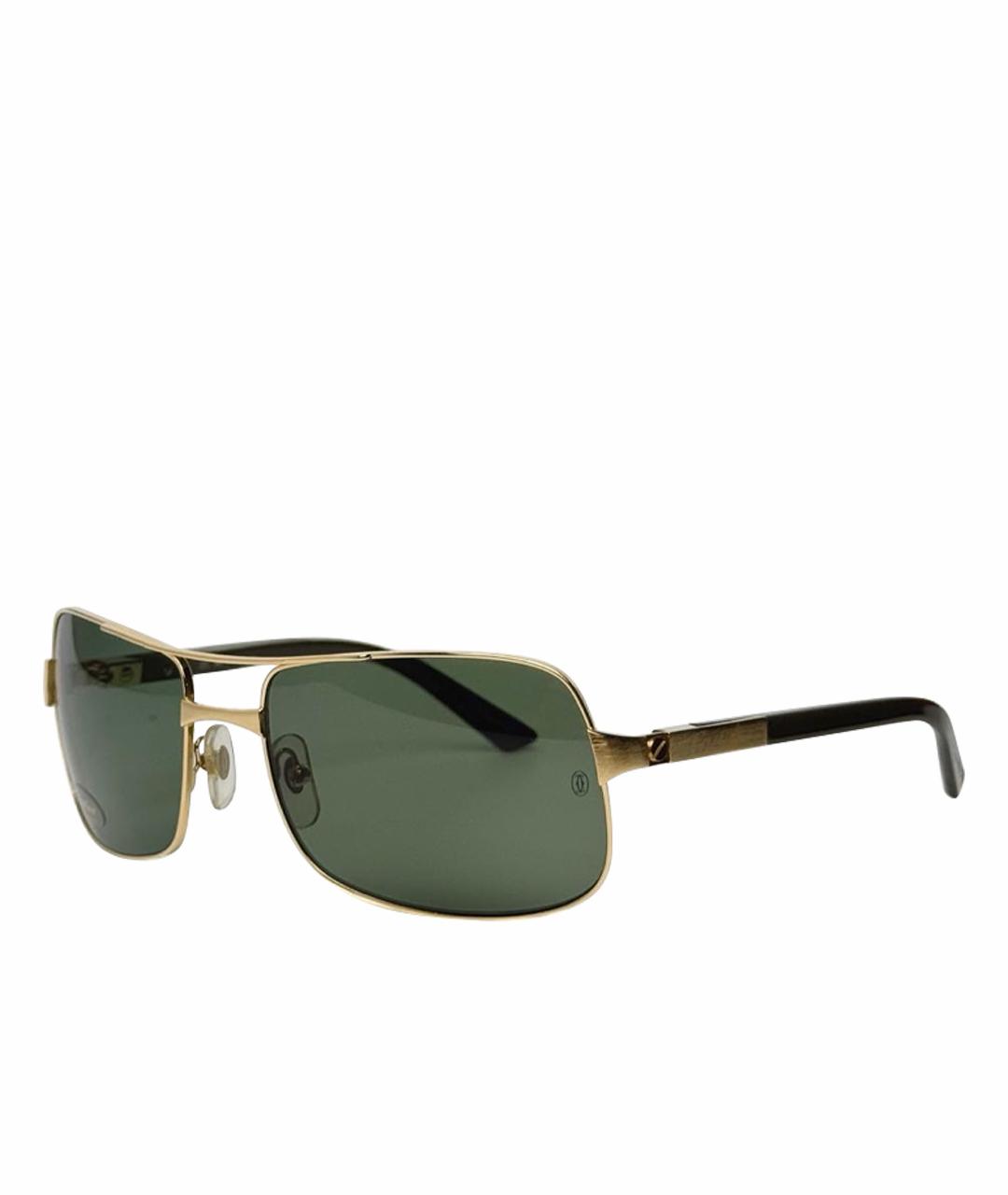 CARTIER Зеленые металлические солнцезащитные очки, фото 1
