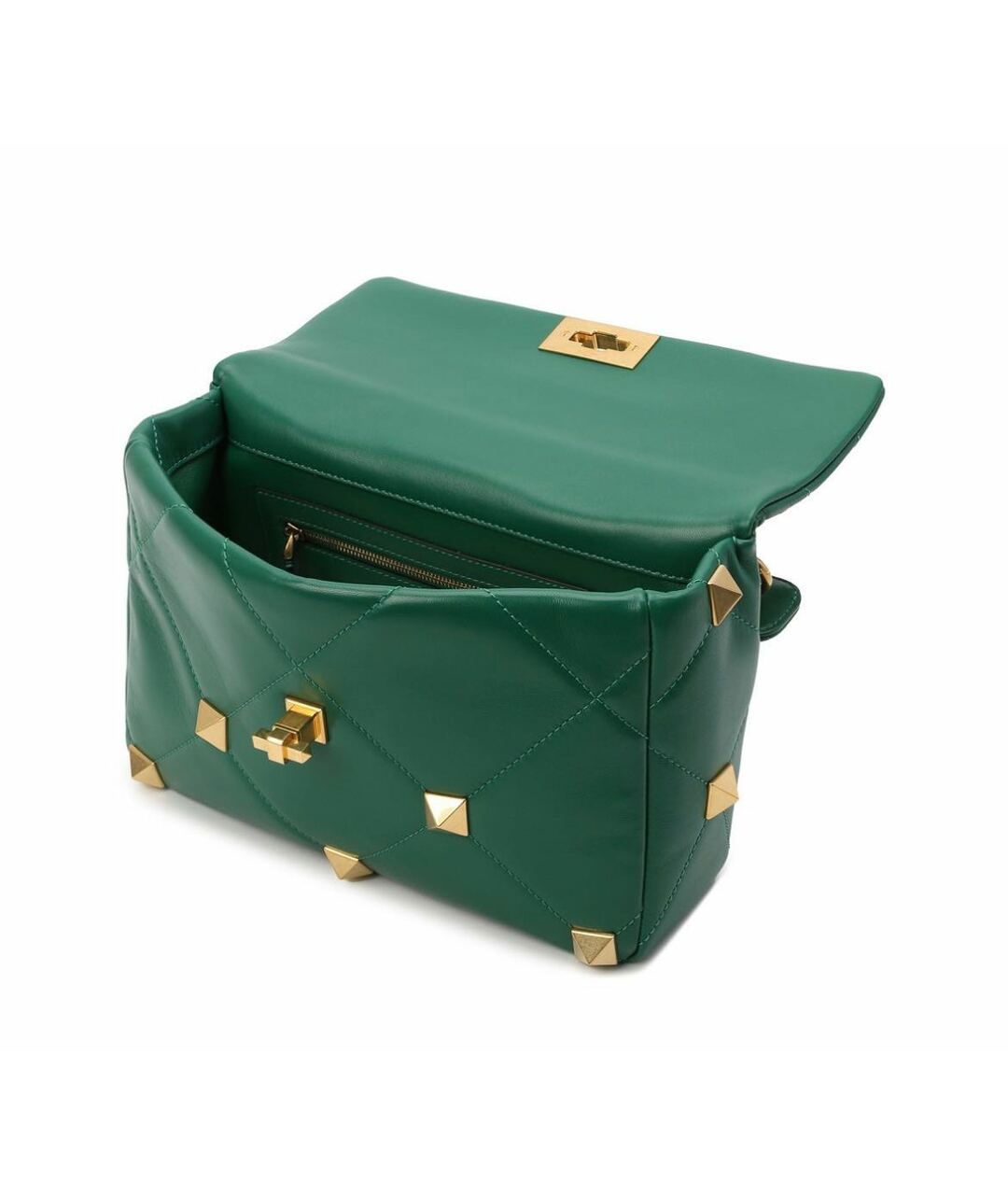VALENTINO Зеленая кожаная сумка тоут, фото 4