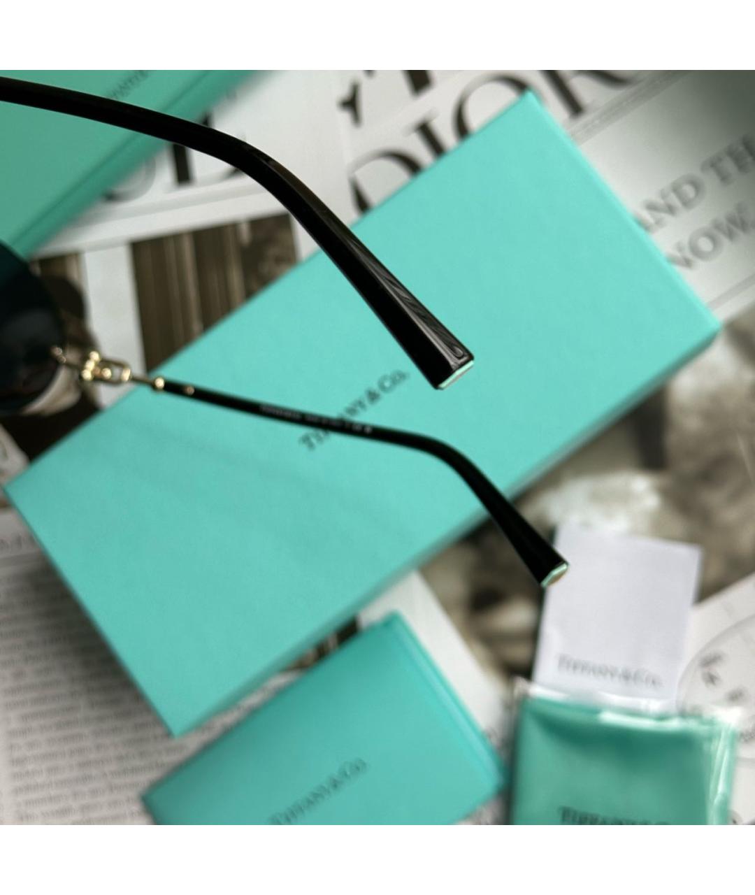 TIFFANY&CO Черные металлические солнцезащитные очки, фото 6