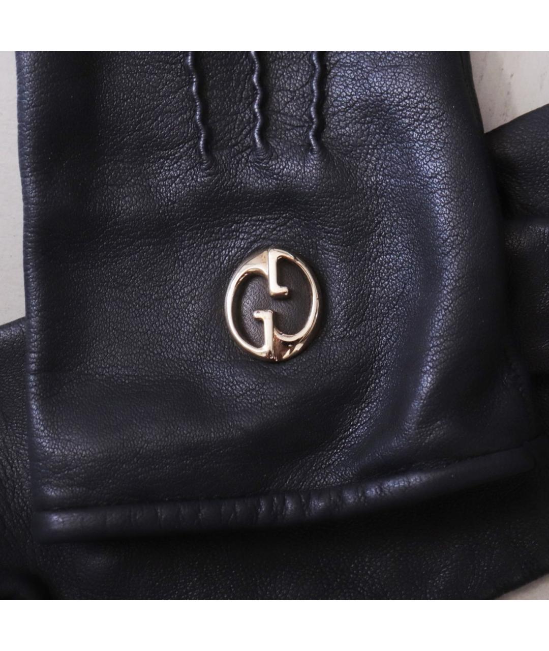 GUCCI Черные кожаные перчатки, фото 4