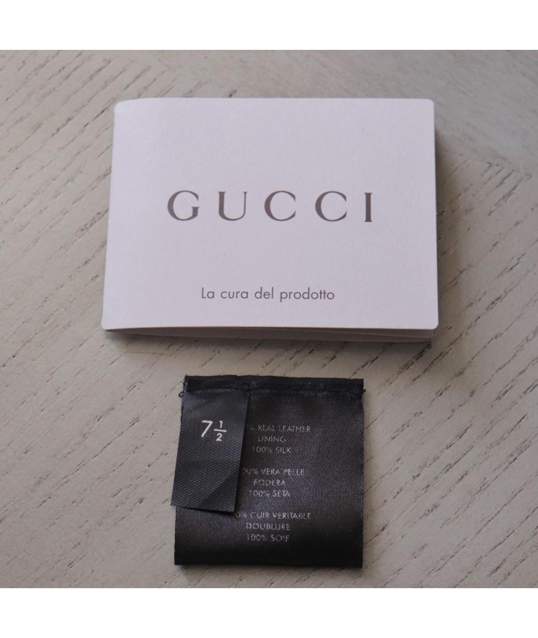 GUCCI Черные кожаные перчатки, фото 8