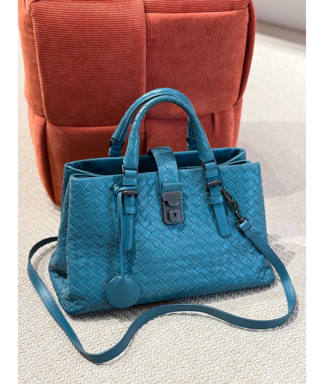 BOTTEGA VENETA Голубая кожаная сумка тоут, фото 2