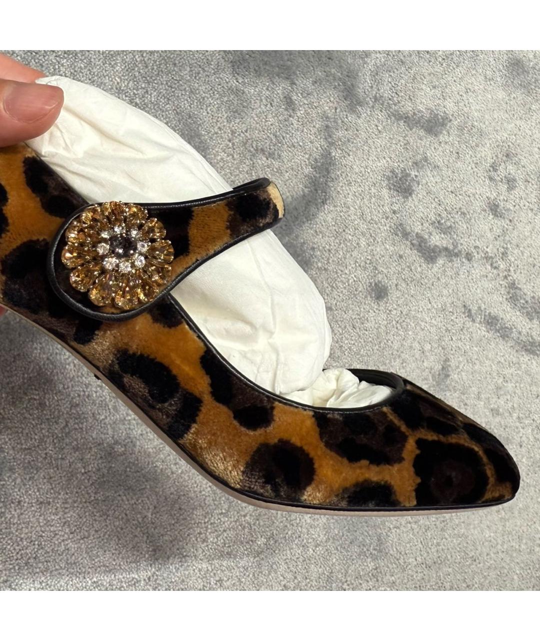 DOLCE&GABBANA Мульти бархатные туфли, фото 8