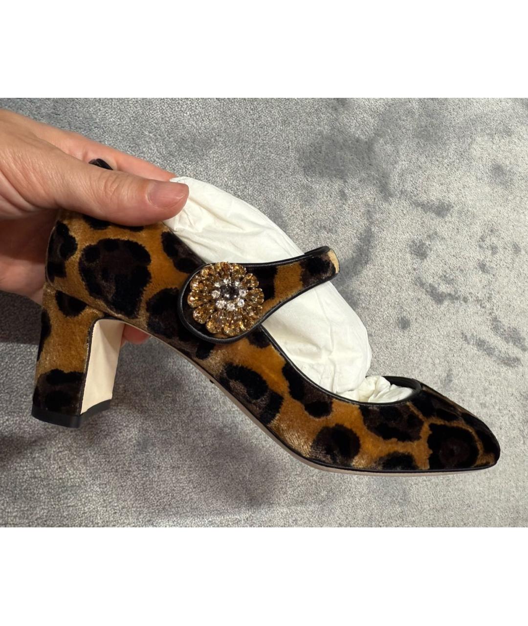 DOLCE&GABBANA Мульти бархатные туфли, фото 5