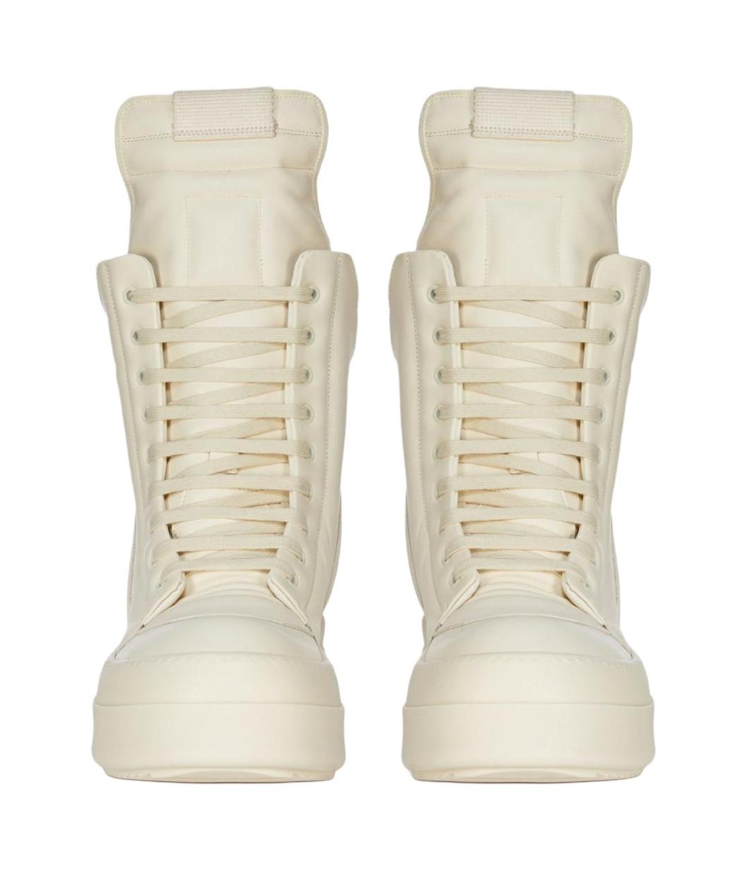 RICK OWENS Белые кожаные высокие ботинки, фото 3