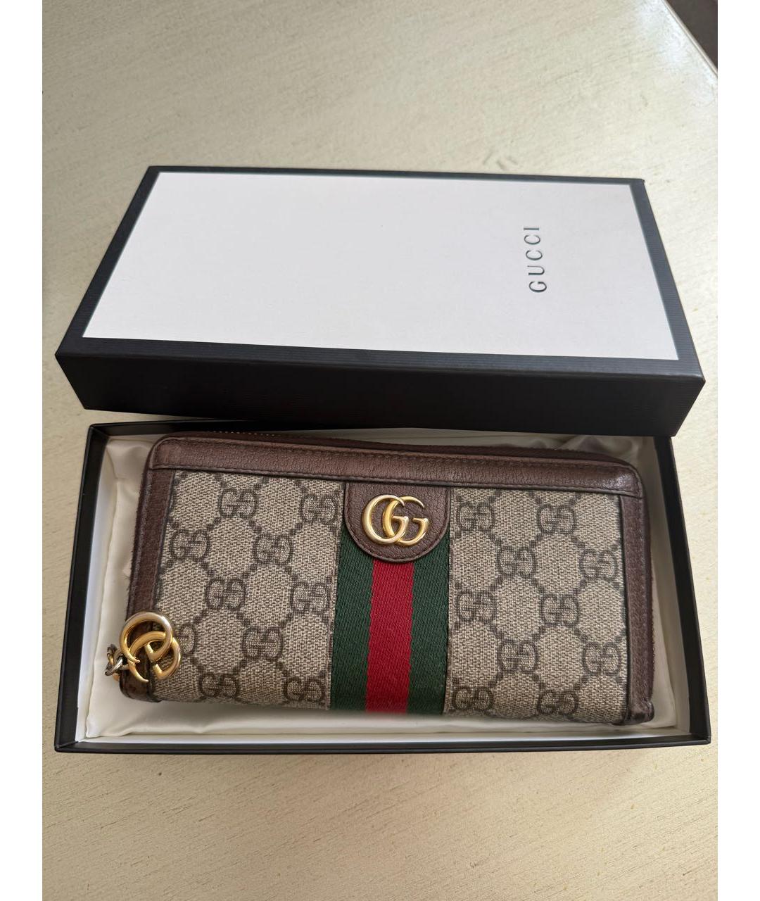 GUCCI Коричневый кожаный кошелек, фото 8