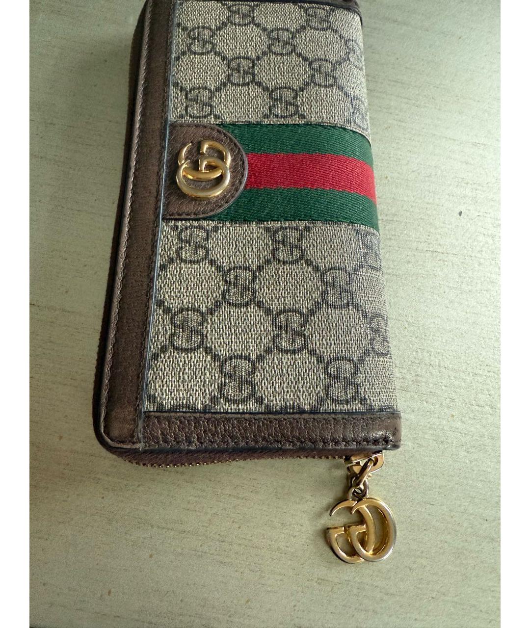 GUCCI Коричневый кожаный кошелек, фото 6