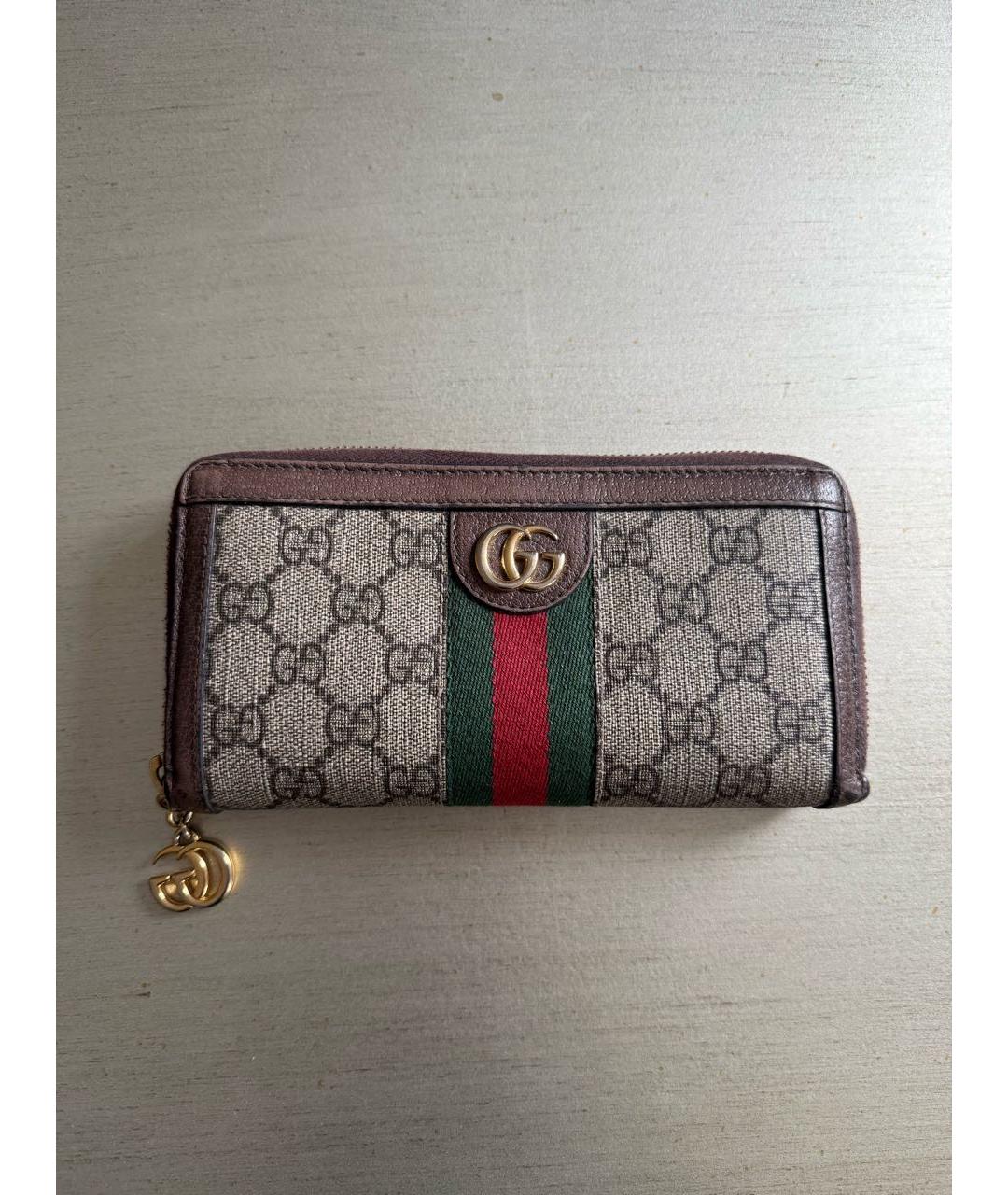 GUCCI Коричневый кожаный кошелек, фото 7