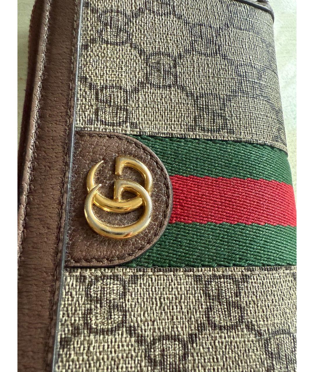 GUCCI Коричневый кожаный кошелек, фото 5