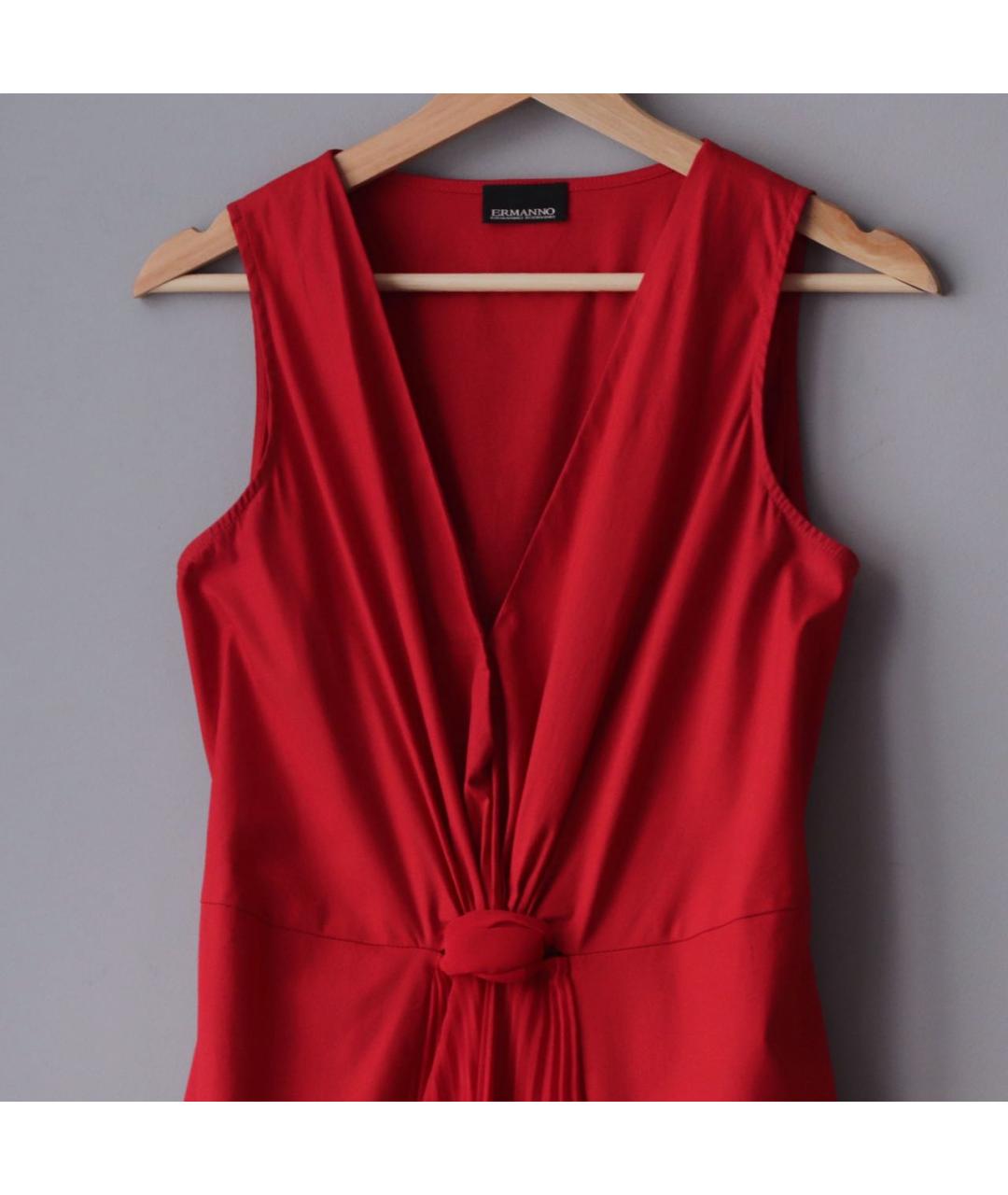 ERMANNO SCERVINO Красное хлопковое коктейльное платье, фото 5
