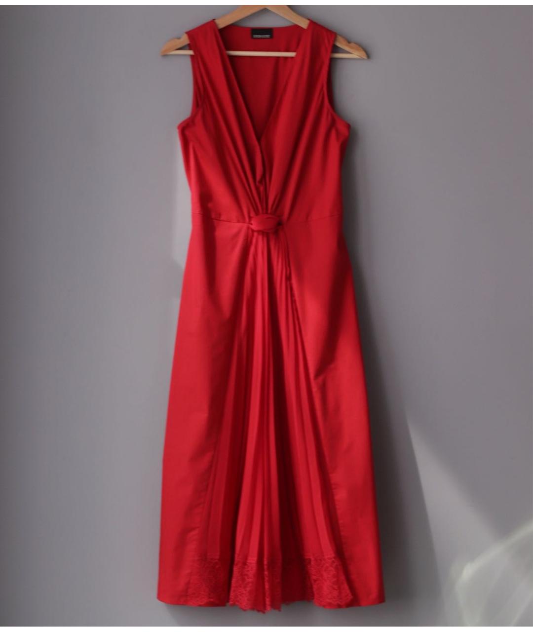 ERMANNO SCERVINO Красное хлопковое коктейльное платье, фото 4
