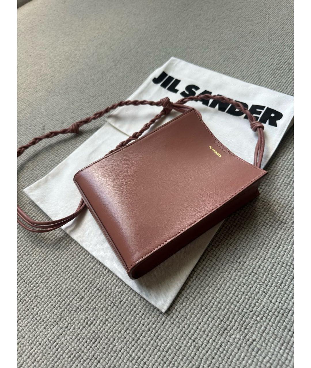 JIL SANDER Коралловая кожаная сумка через плечо, фото 3