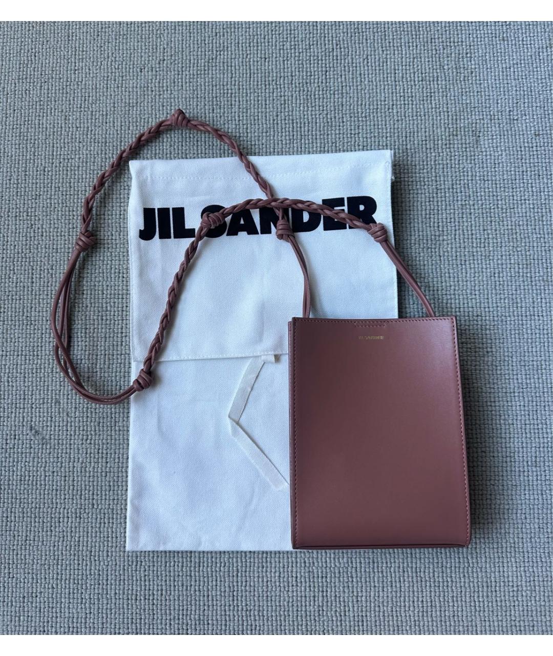 JIL SANDER Коралловая кожаная сумка через плечо, фото 2