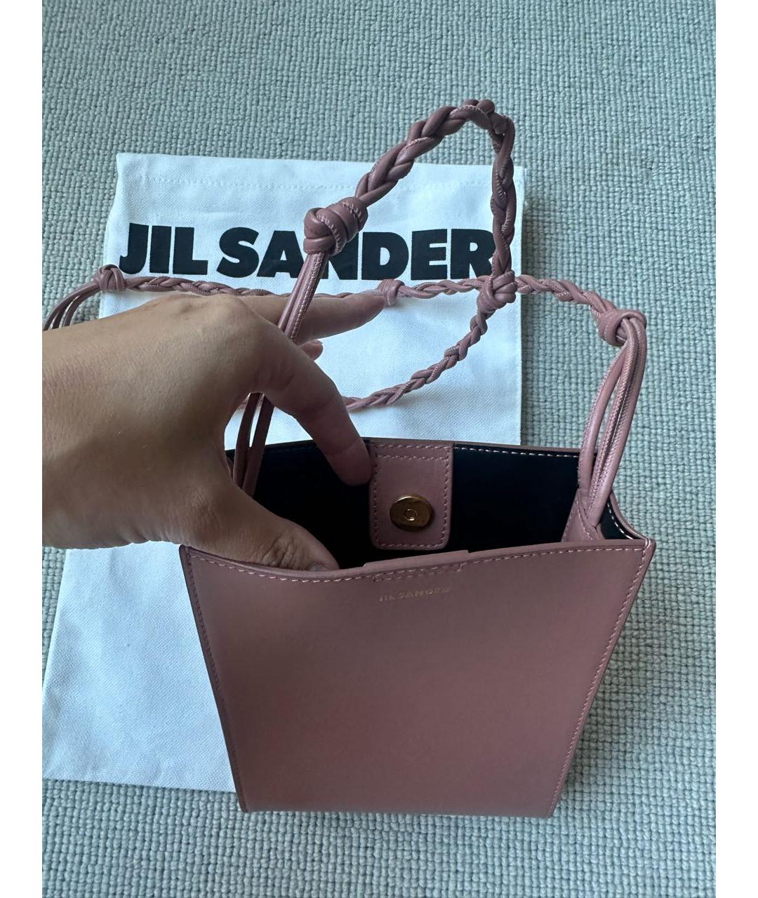 JIL SANDER Коралловая кожаная сумка через плечо, фото 5