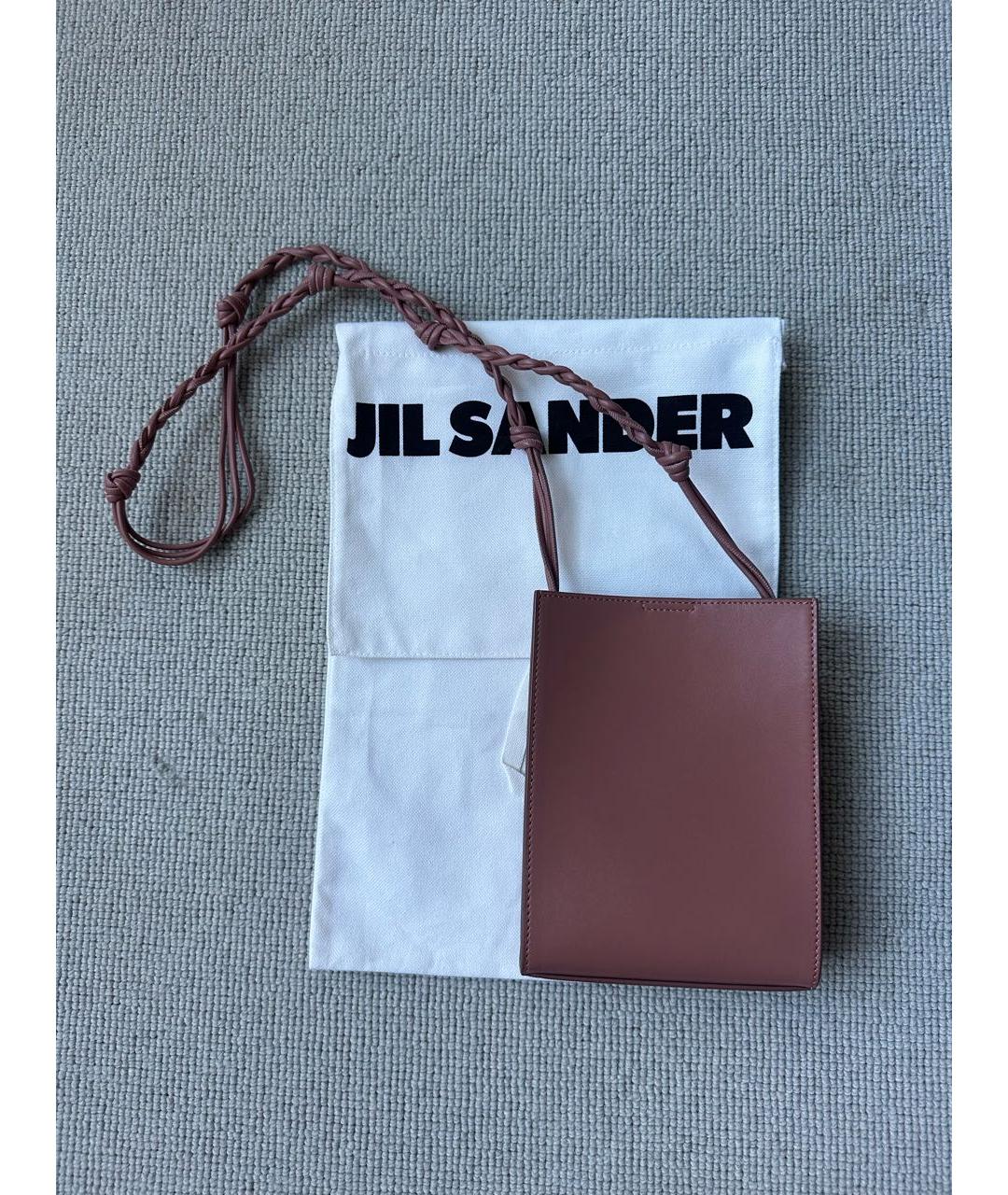 JIL SANDER Коралловая кожаная сумка через плечо, фото 4