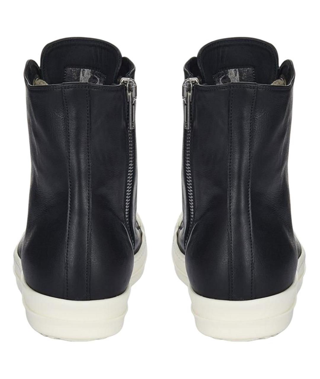 RICK OWENS Черные кожаные кеды, фото 5