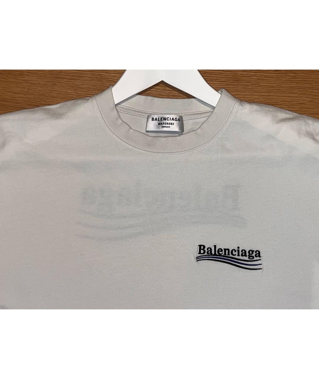 BALENCIAGA Белая хлопковая футболка, фото 3