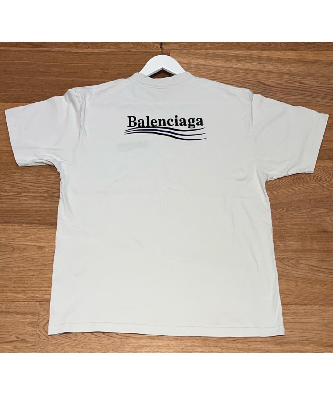 BALENCIAGA Белая хлопковая футболка, фото 2