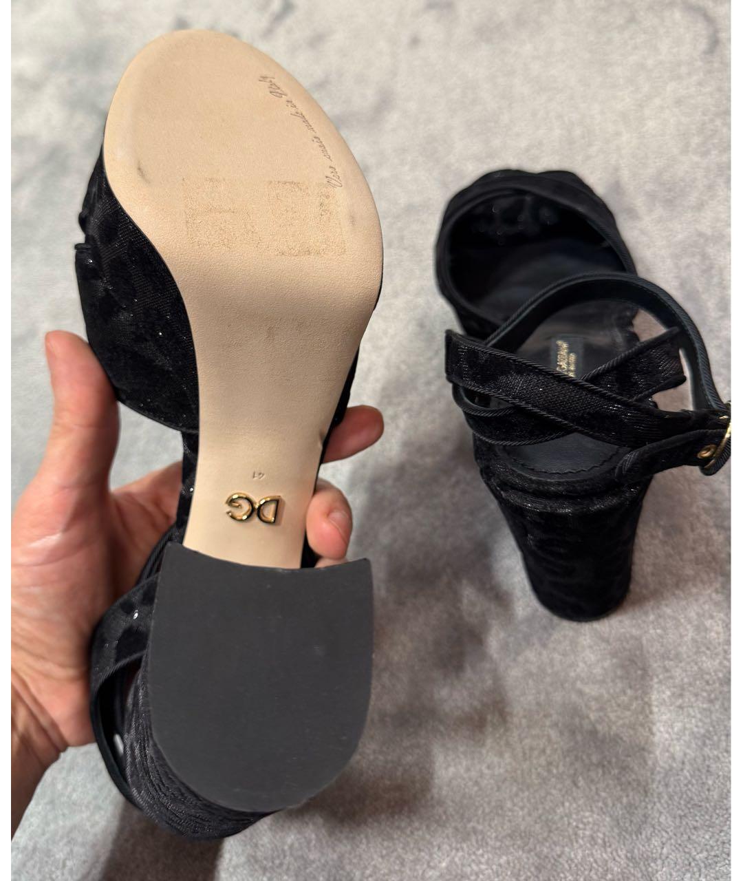 DOLCE&GABBANA Черные босоножки, фото 5