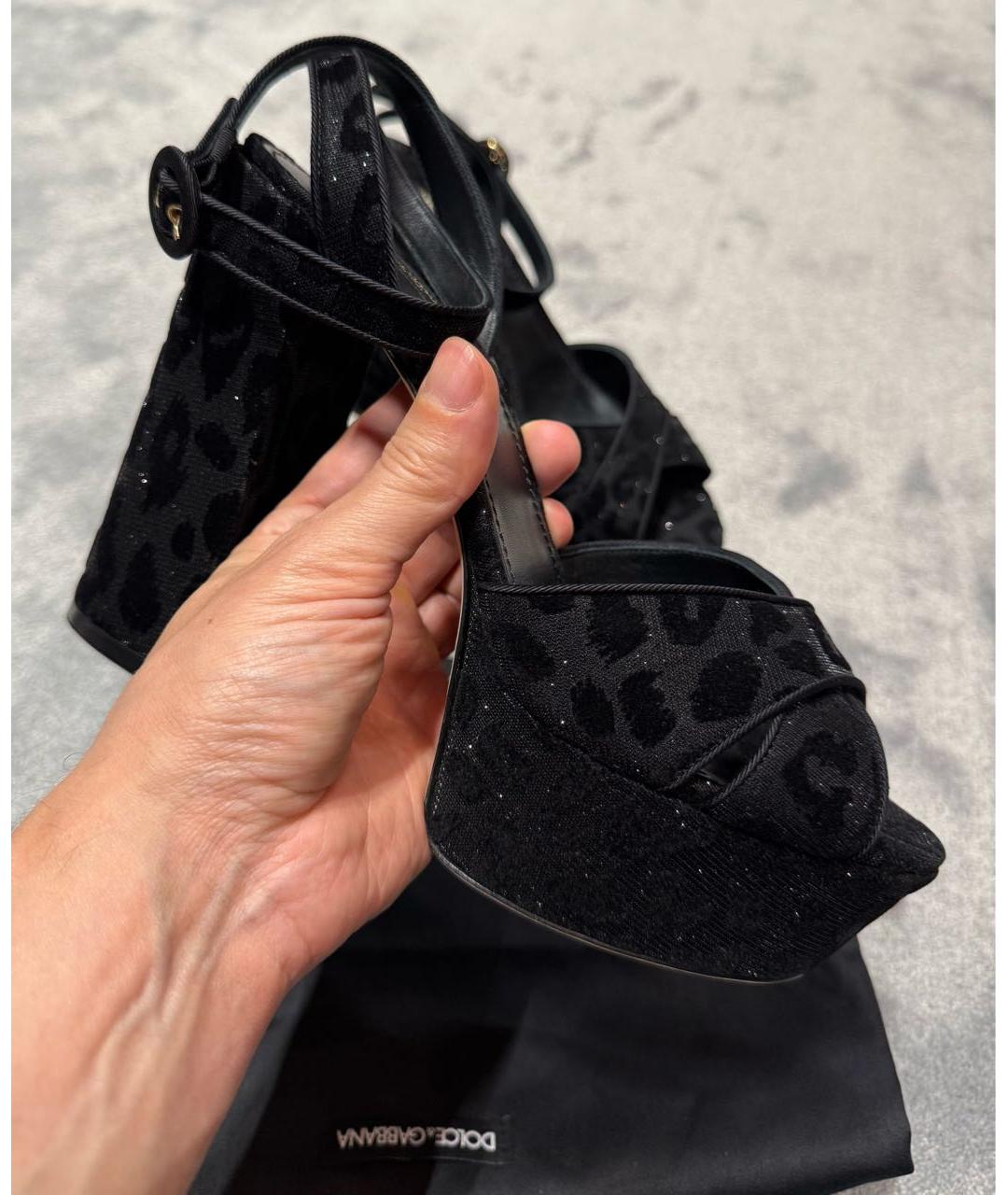 DOLCE&GABBANA Черные босоножки, фото 7