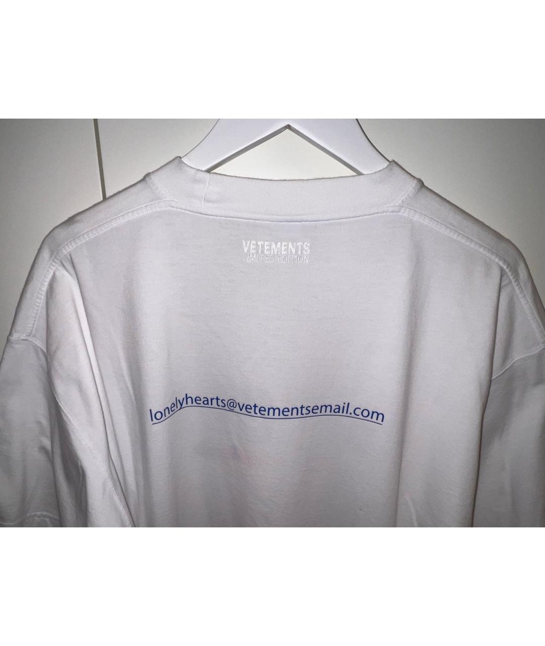 VETEMENTS Белая хлопковая футболка, фото 6