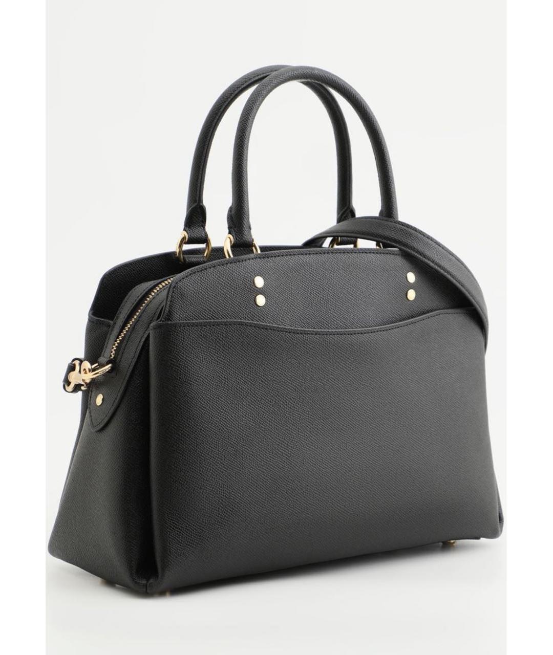 COACH Черная кожаная сумка тоут, фото 2