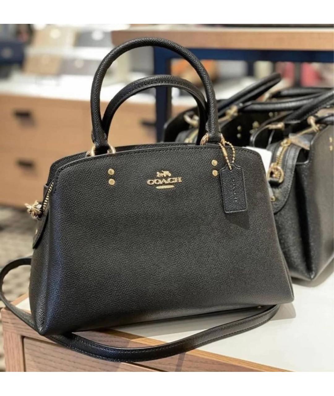 COACH Черная кожаная сумка тоут, фото 6