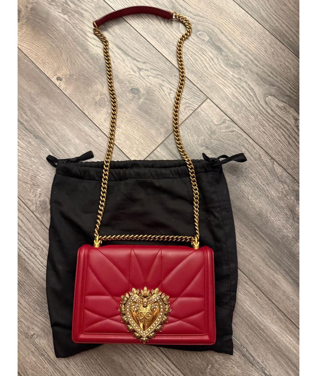 DOLCE&GABBANA Красная кожаная сумка через плечо, фото 2