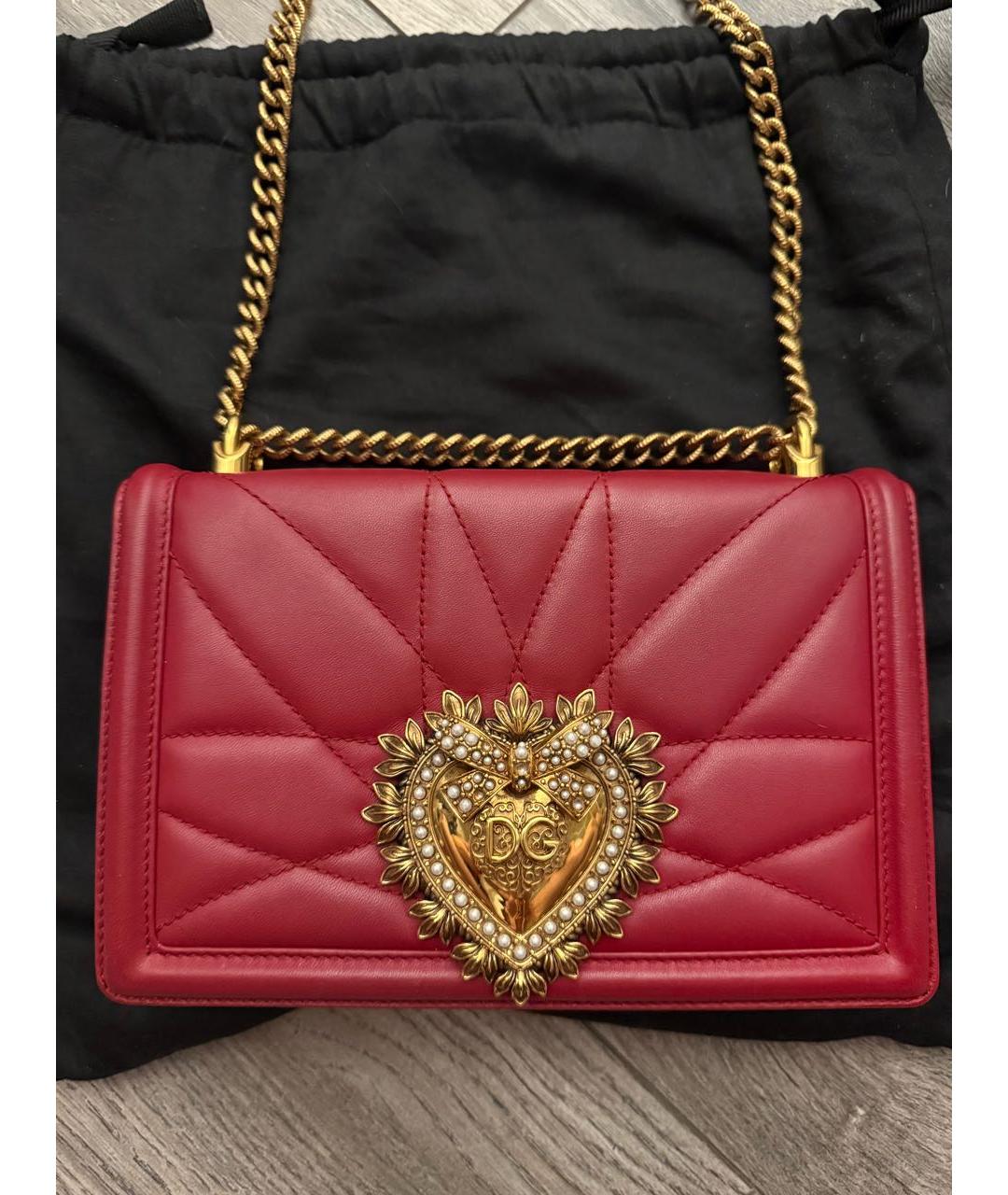 DOLCE&GABBANA Красная кожаная сумка через плечо, фото 3