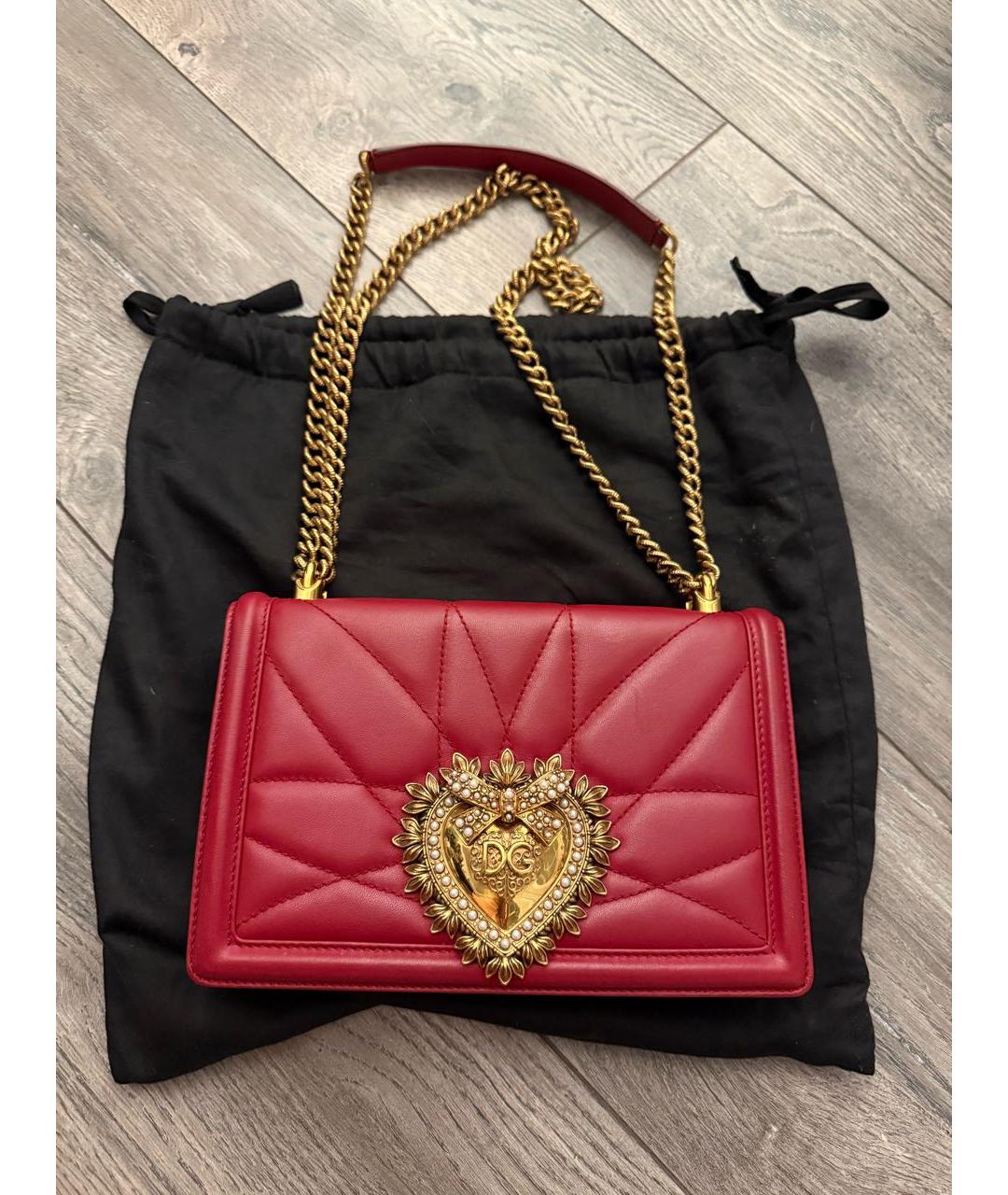 DOLCE&GABBANA Красная кожаная сумка через плечо, фото 4