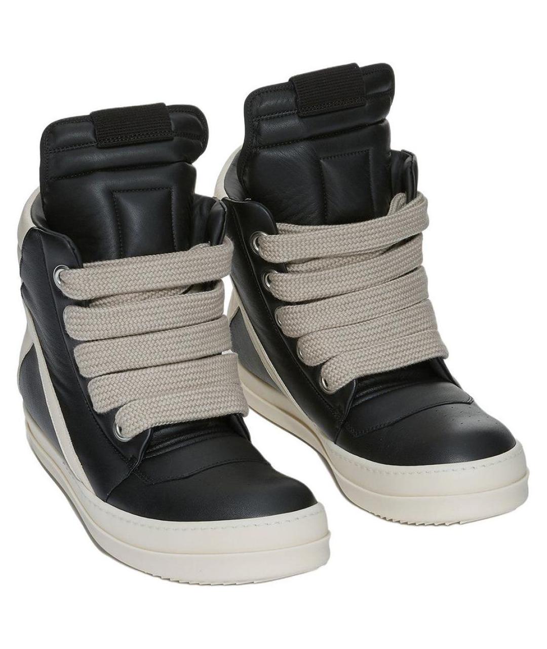 RICK OWENS Черные высокие кроссовки / кеды, фото 3