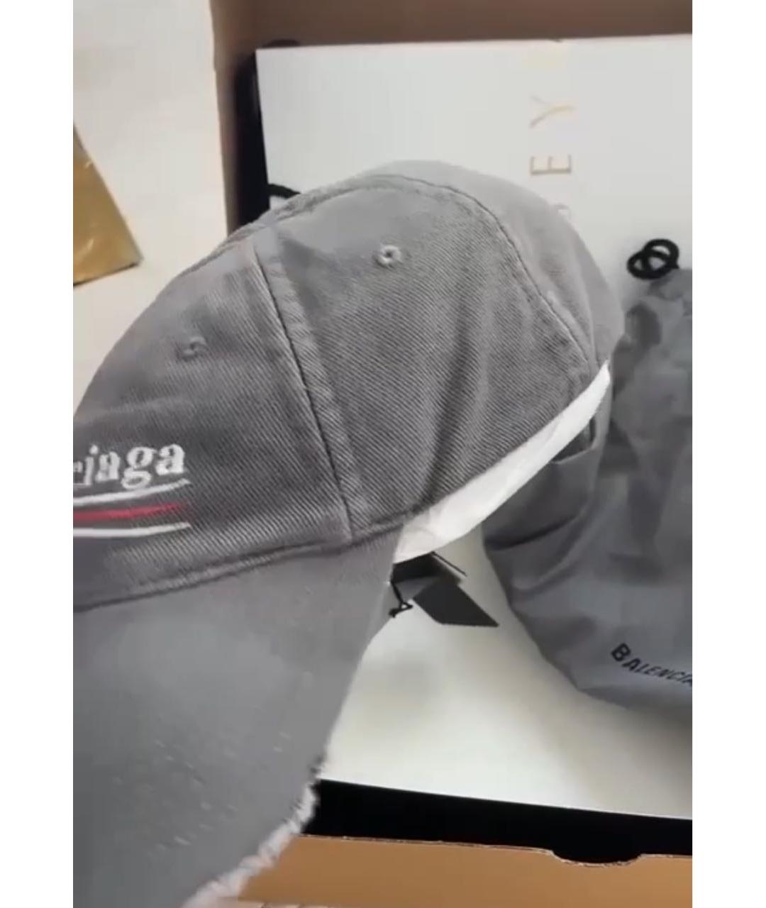 BALENCIAGA Серая хлопковая кепка, фото 3