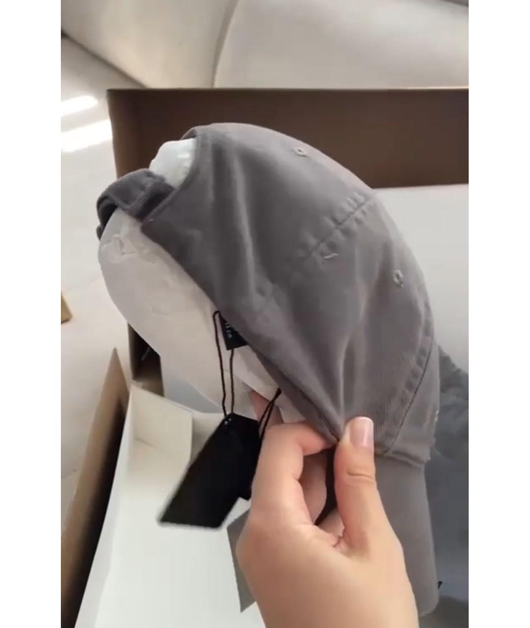 BALENCIAGA Серая хлопковая кепка, фото 4