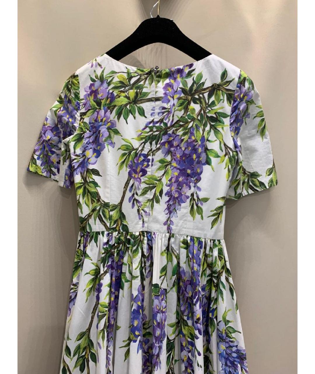 DOLCE&GABBANA Белое хлопковое повседневное платье, фото 4
